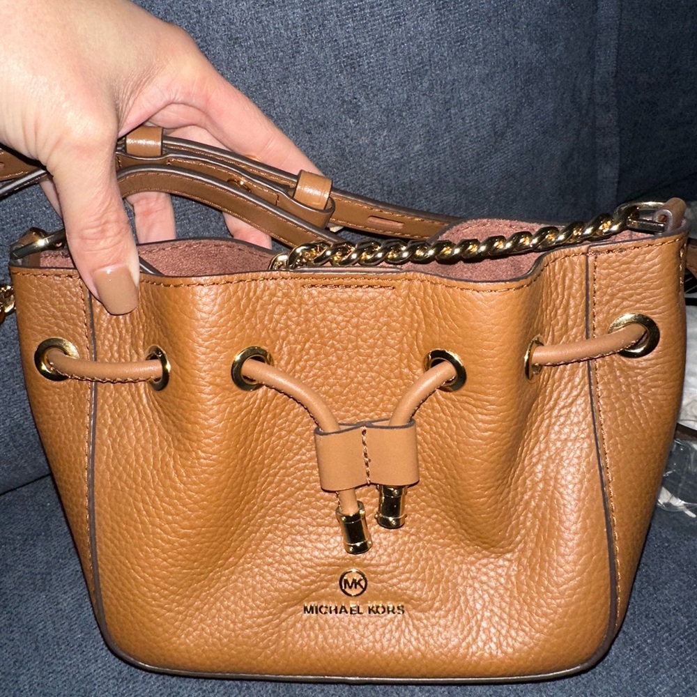 Michael Kors Leather Drawstring Bag